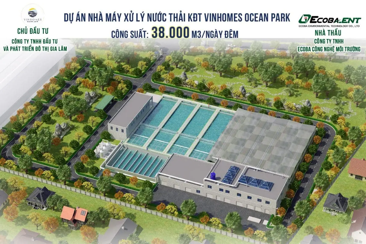 Hệ thống xử lý nước thải hiện đại tại Vinhomes Ocean Park