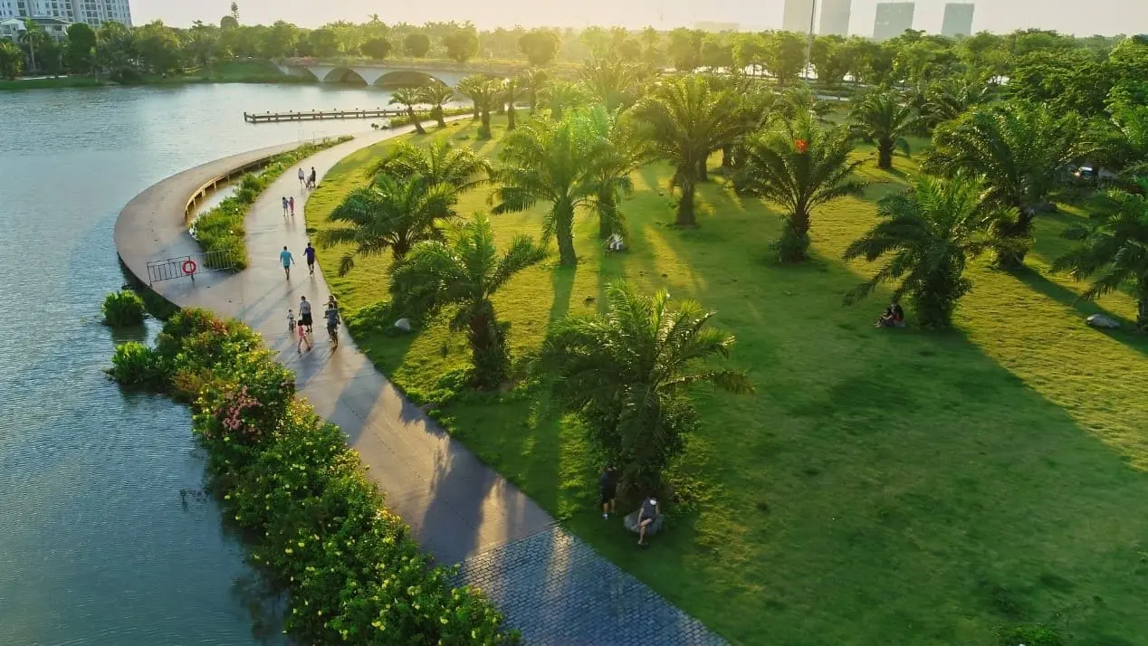 Không gian xanh rộng lớn tại dự án Ecopark, Hưng Yên