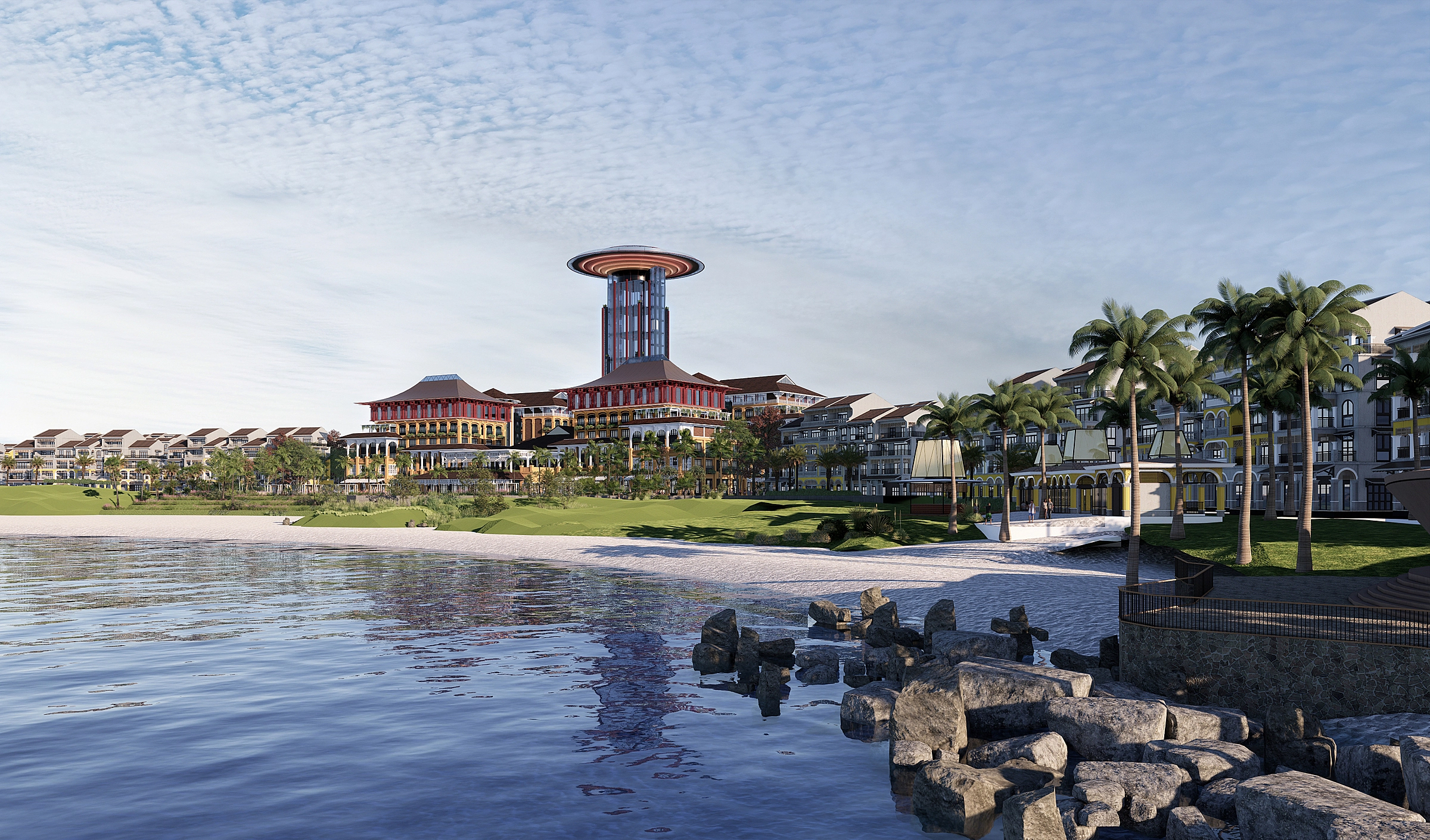 Thiết kế mang đậm dấu ấn cung đình Huế của Rixos Phu Quoc.